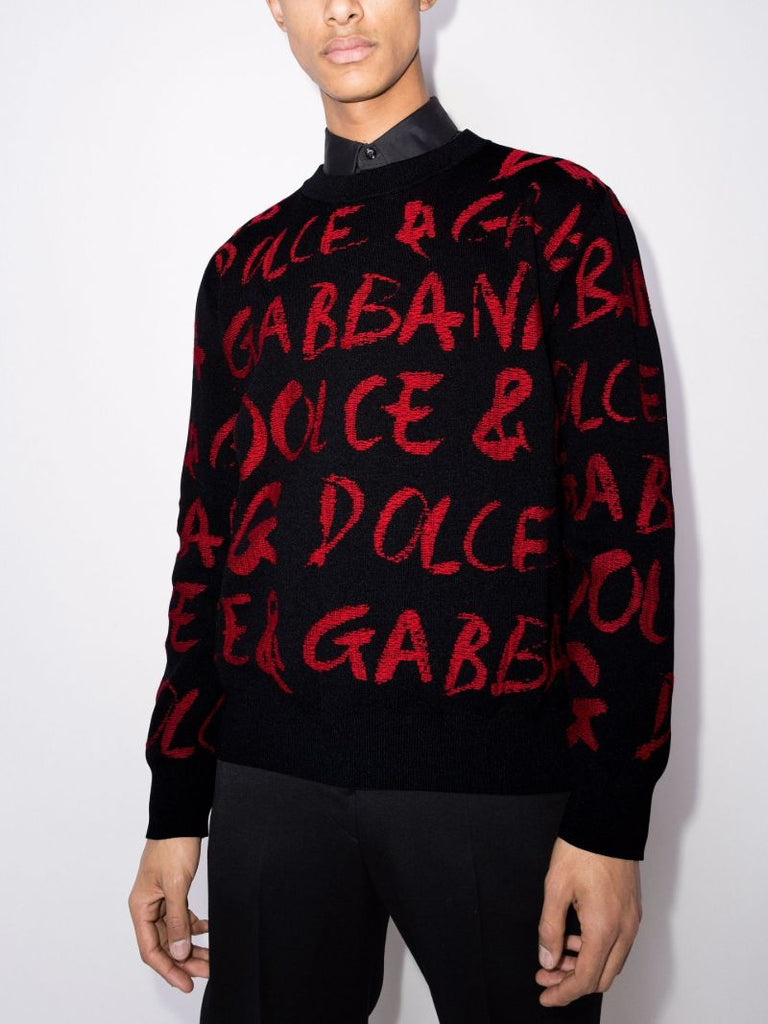 Graffiti Logo Jacquard Sweater