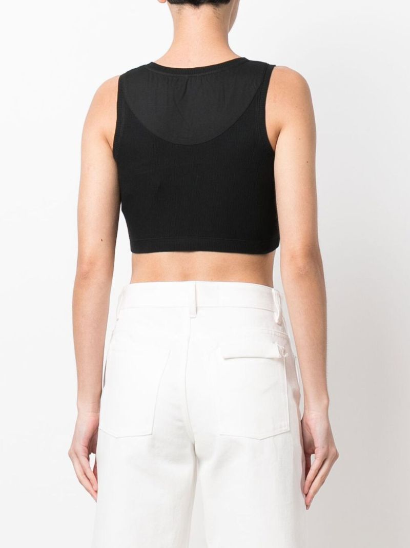 Black Anagram Cotton Crop Top