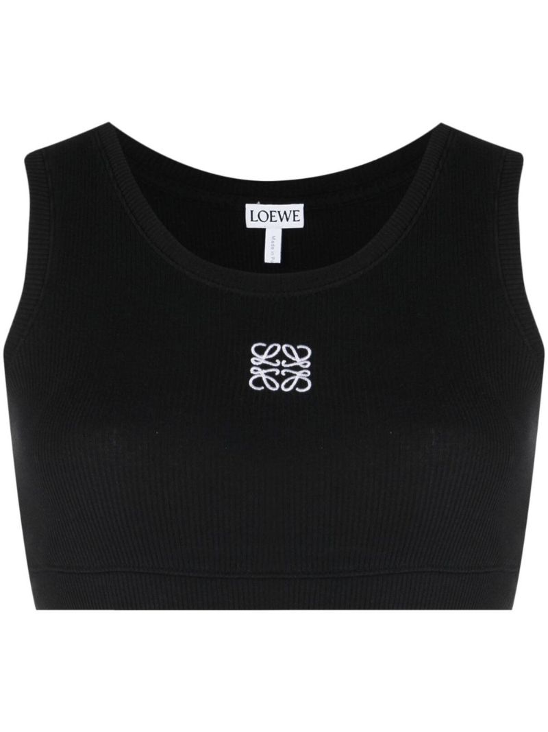 Black Anagram Cotton Crop Top
