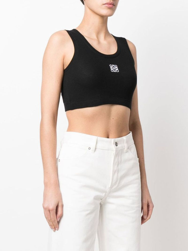 Black Anagram Cotton Crop Top