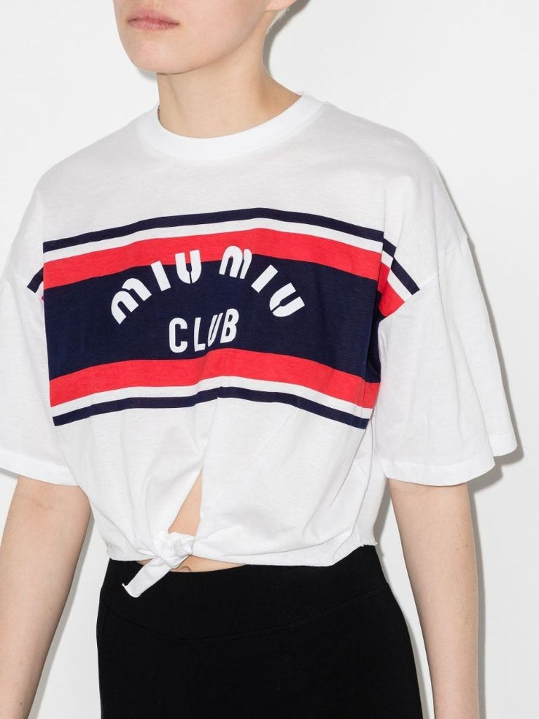 Logo Stripe Knotted T-shirt