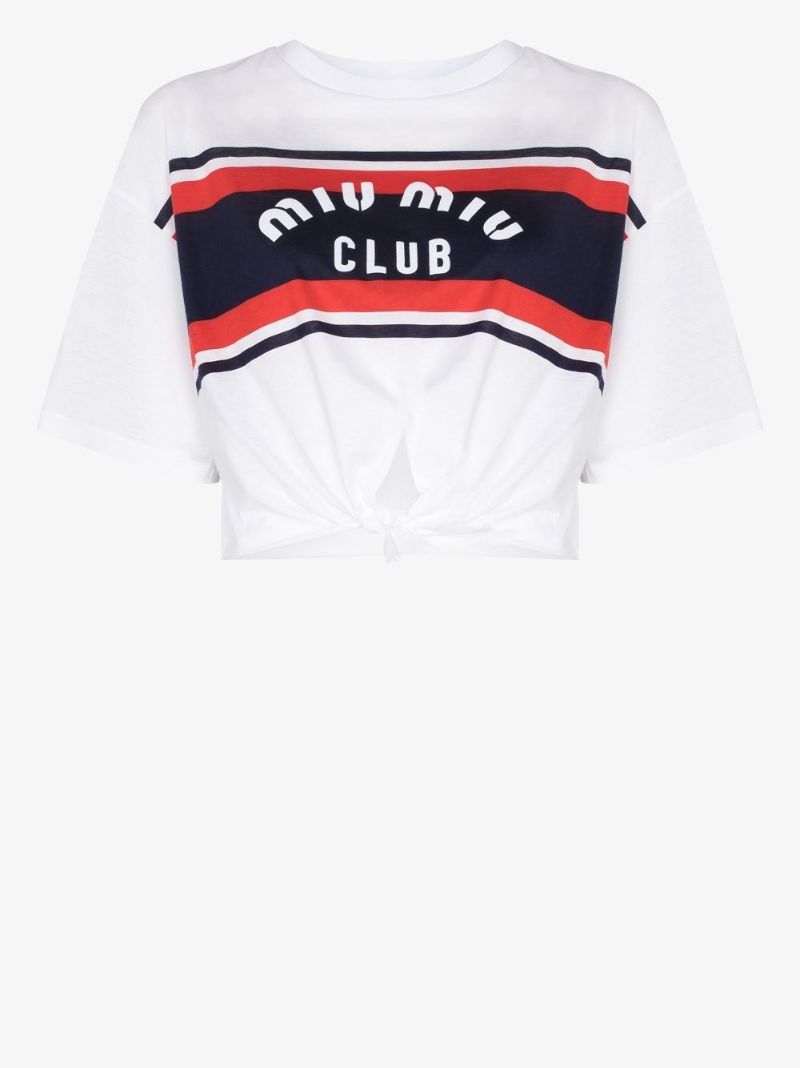 Logo Stripe Knotted T-shirt