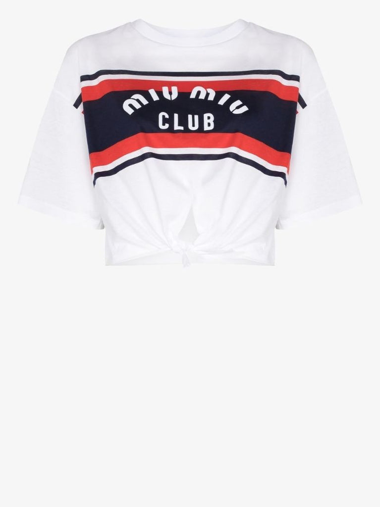 Logo Stripe Knotted T-shirt