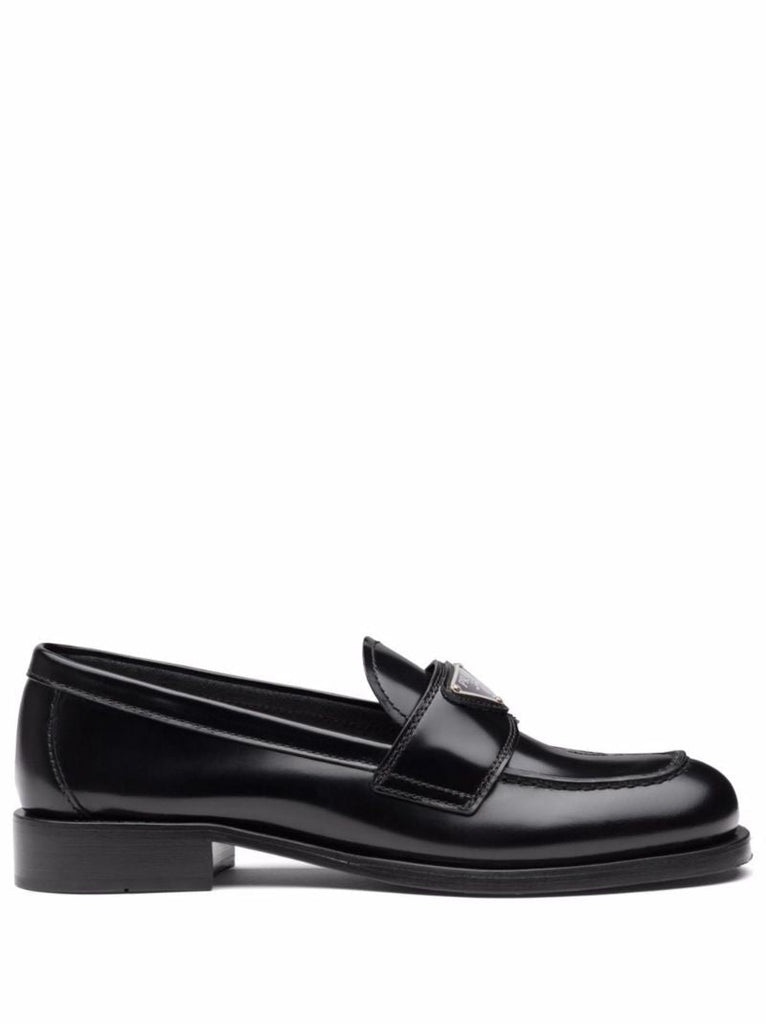 Black Unlined Brushed Leather Loafers
