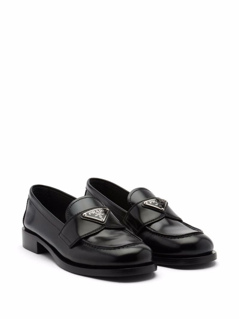 Black Unlined Brushed Leather Loafers