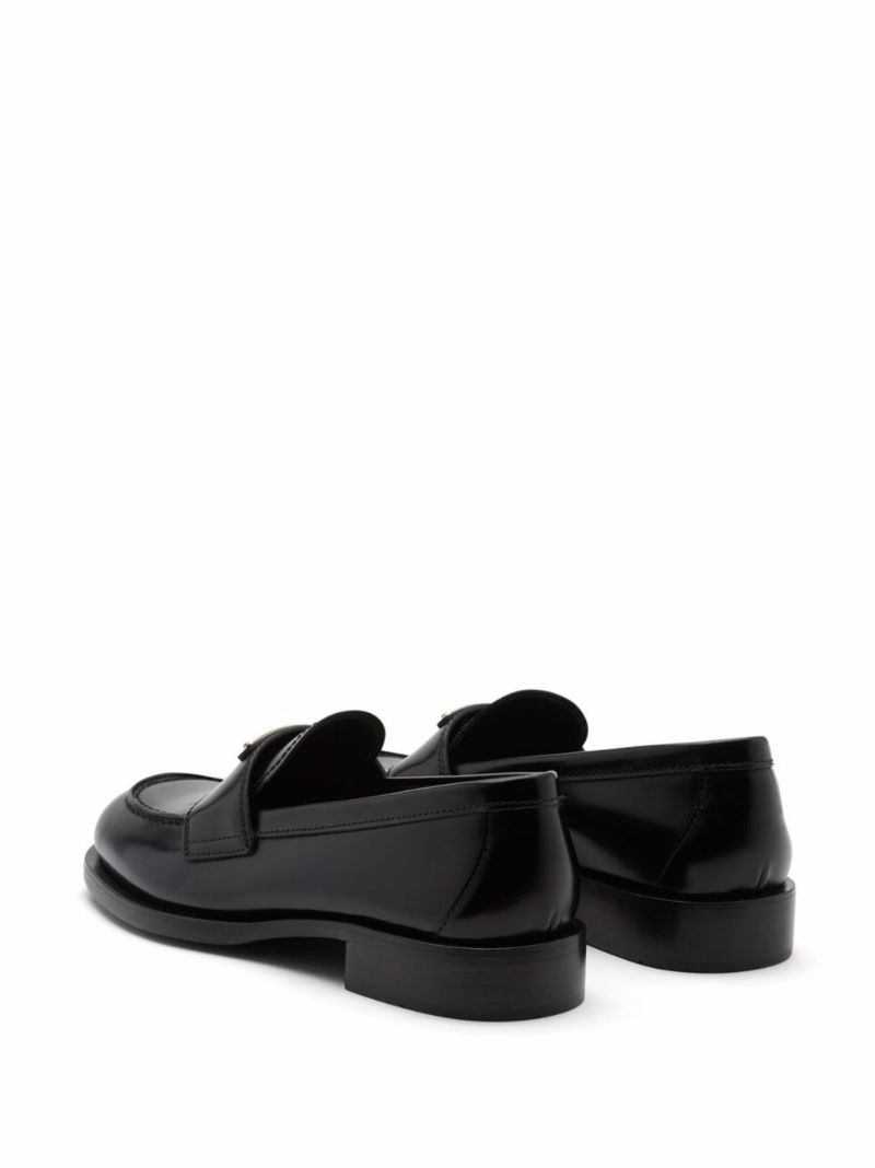 Black Unlined Brushed Leather Loafers