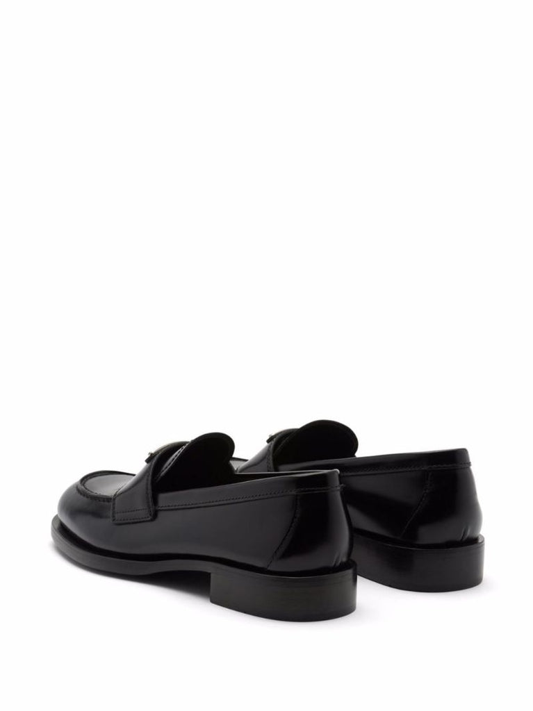 Black Unlined Brushed Leather Loafers