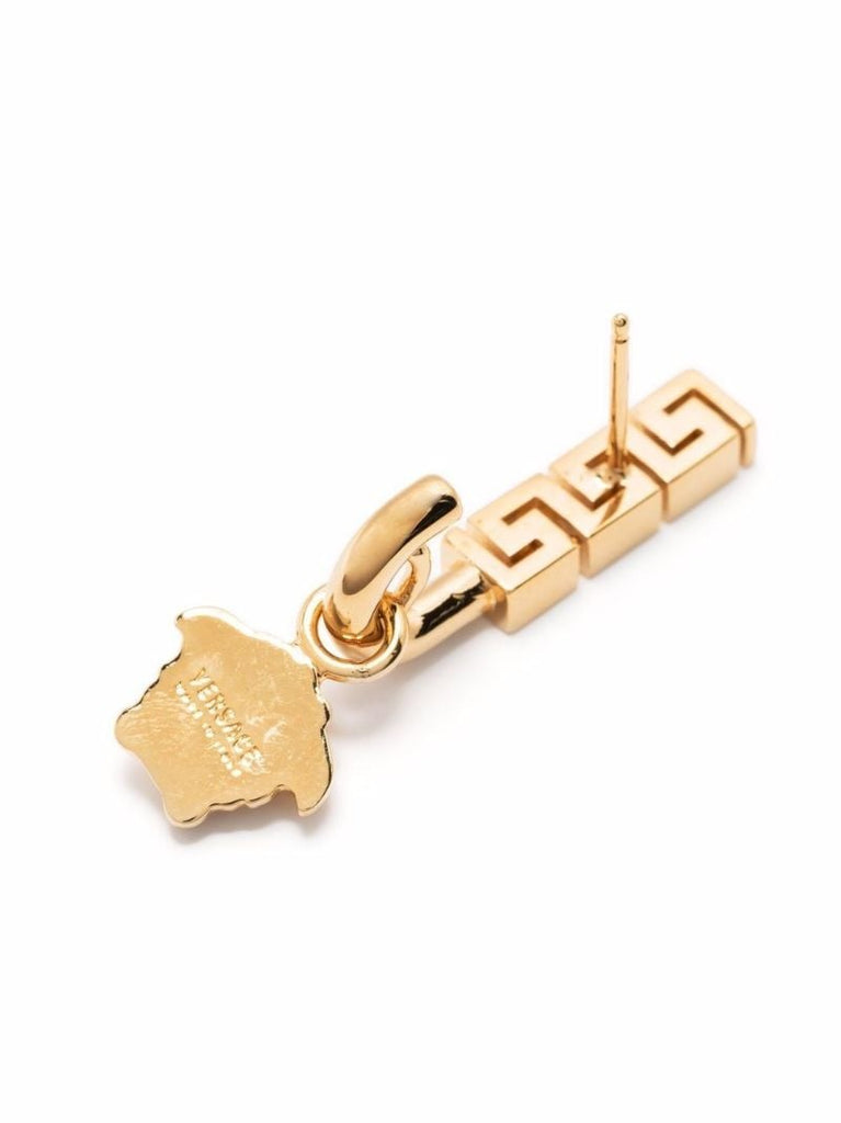 Gold-tone La Greca Medusa Drop Earrings