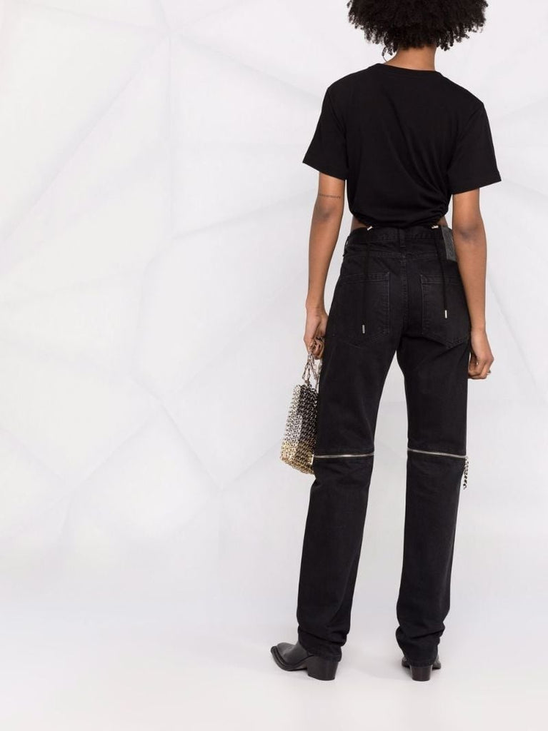 Black Logo Print Cotton Bodysuit