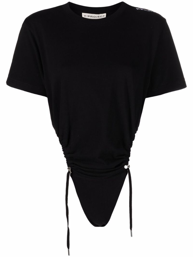 Black Logo Print Cotton Bodysuit