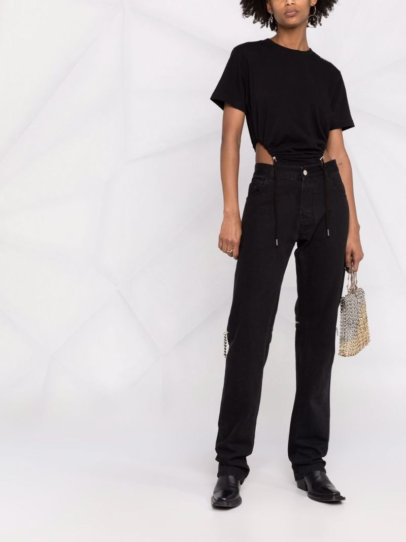 Black Logo Print Cotton Bodysuit