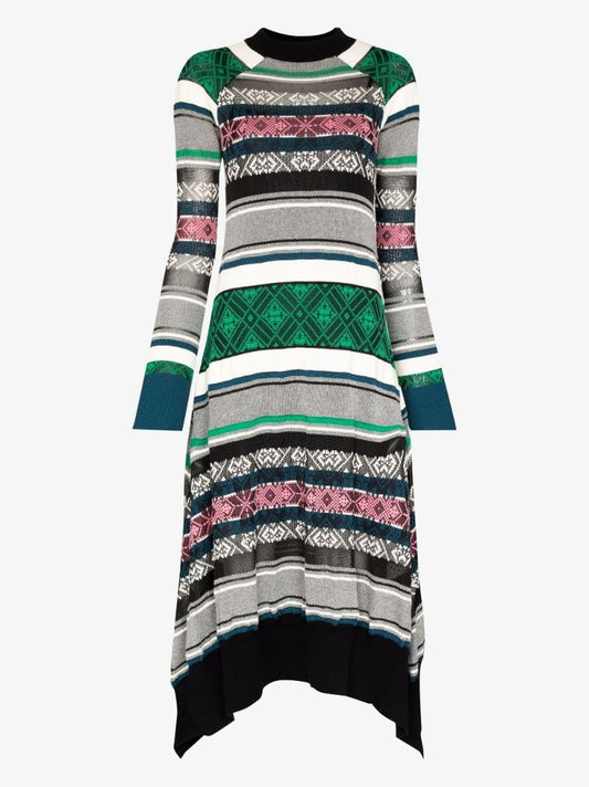 Striped Cotton Midi Dress
