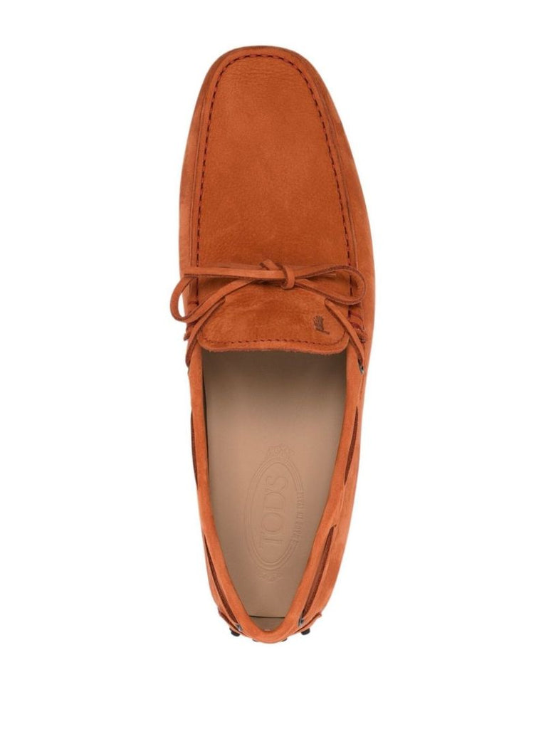 Orange Gommino Suede Loafers