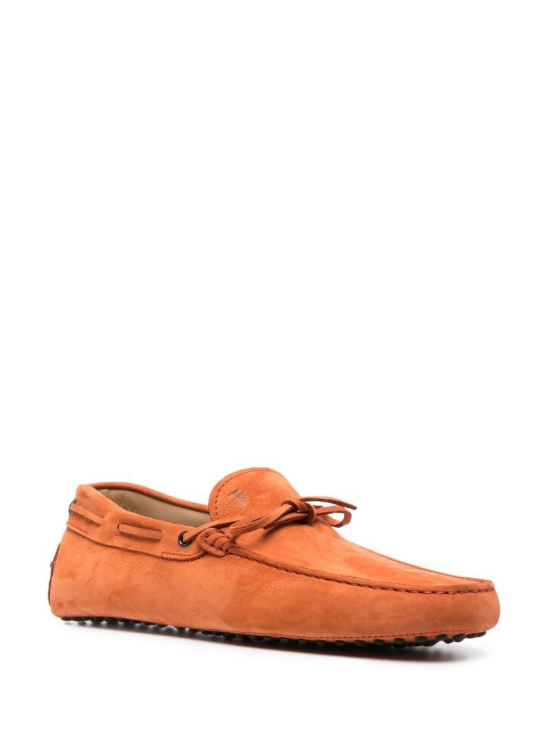 Orange Gommino Suede Loafers