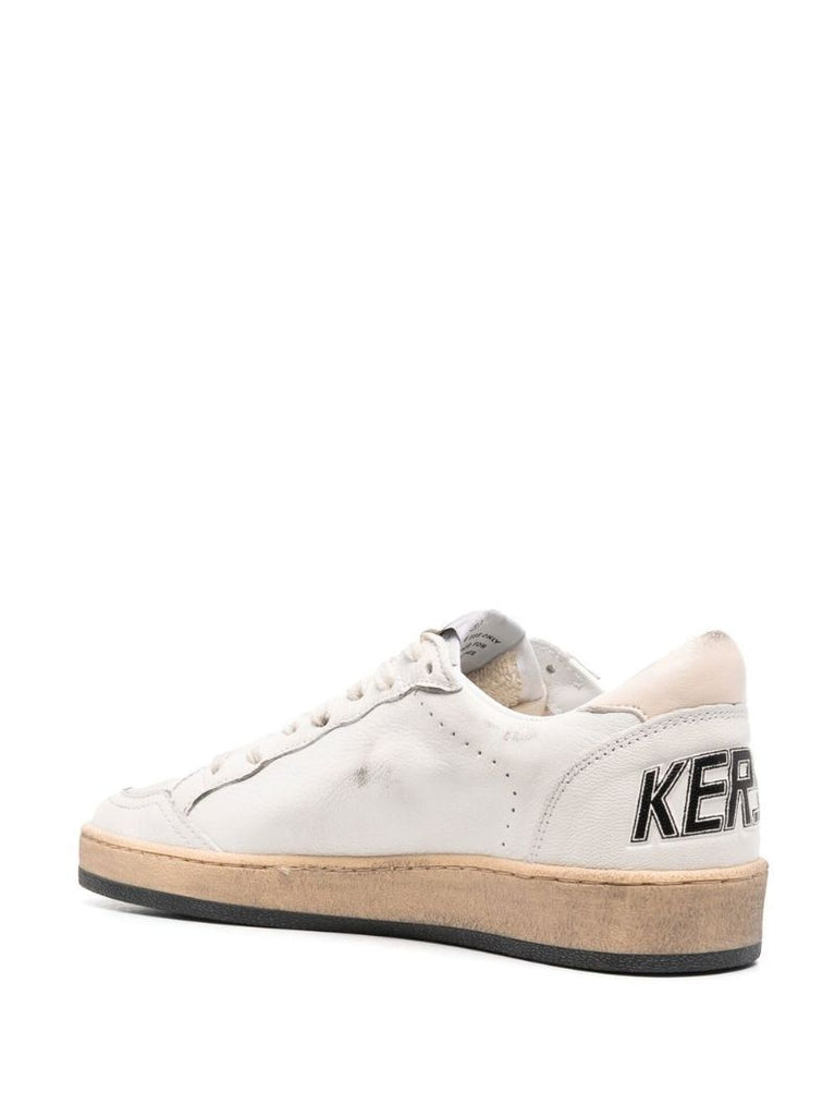 White Ball Star Low Top Leather Sneakers