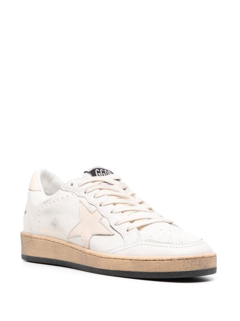 White Ball Star Low Top Leather Sneakers