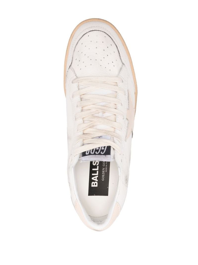White Ball Star Low Top Leather Sneakers