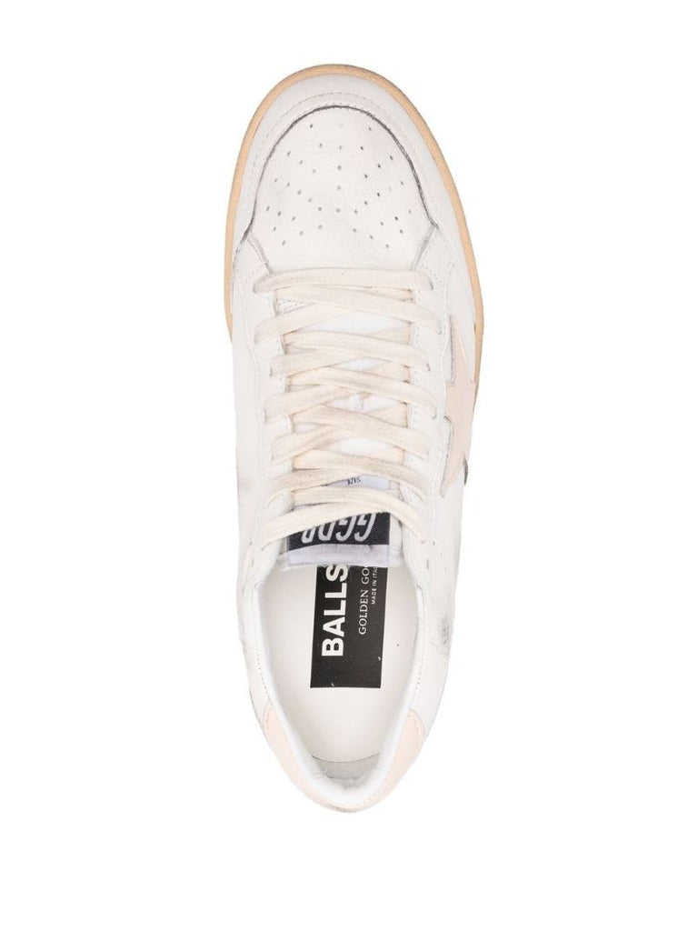 White Ball Star Low Top Leather Sneakers