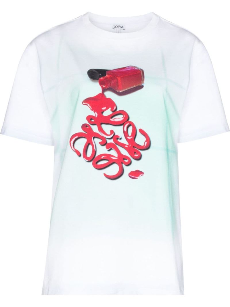 White Anagram-print Cotton T-shirt
