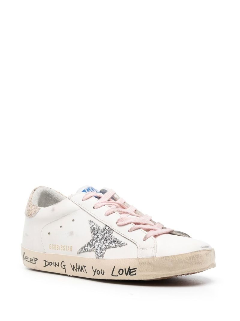White Sstar Keep Doing What You Love Leather Trainers