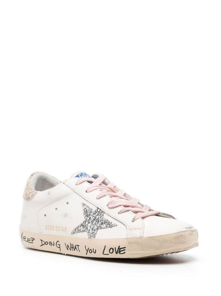 White Sstar Keep Doing What You Love Leather Trainers