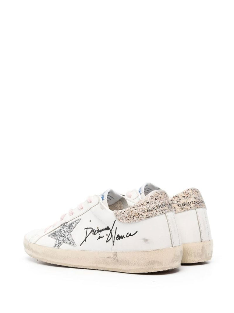White Sstar Keep Doing What You Love Leather Trainers