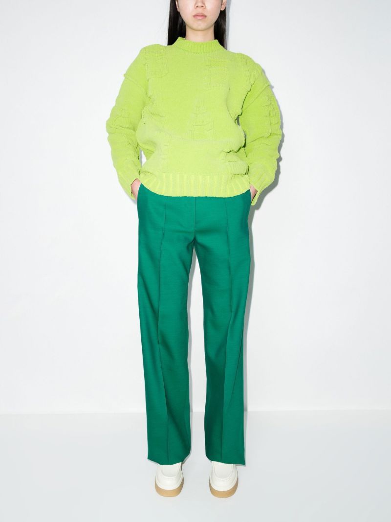 Green Logo-jacquard Sweater