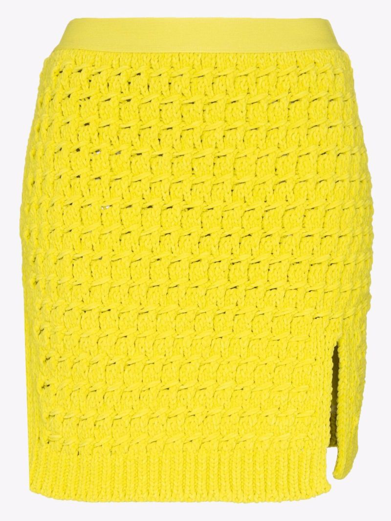 Yellow Chenille Mini Skirt