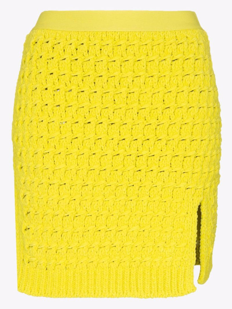 Yellow Chenille Mini Skirt