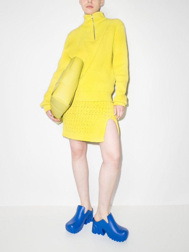 Yellow Chenille Mini Skirt