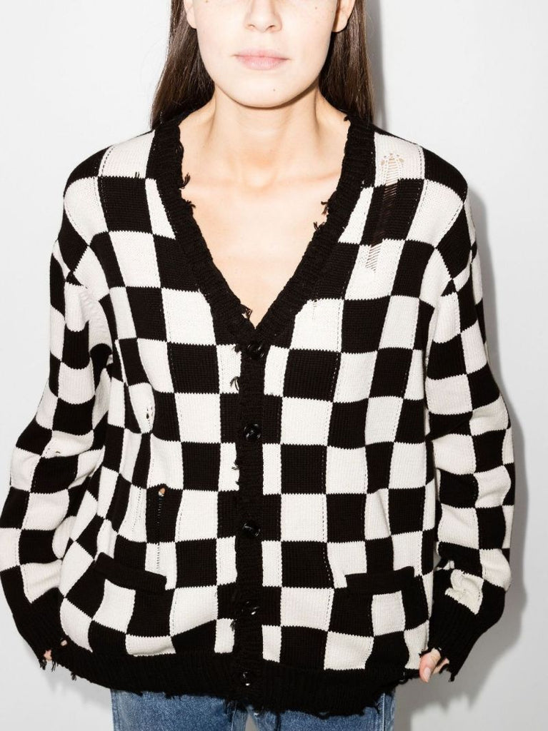R13 Check Cotton Cardigan