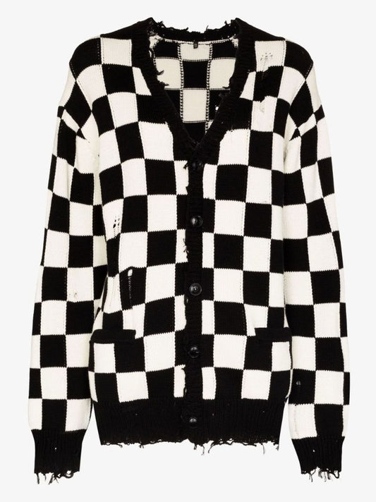 R13 Check Cotton Cardigan