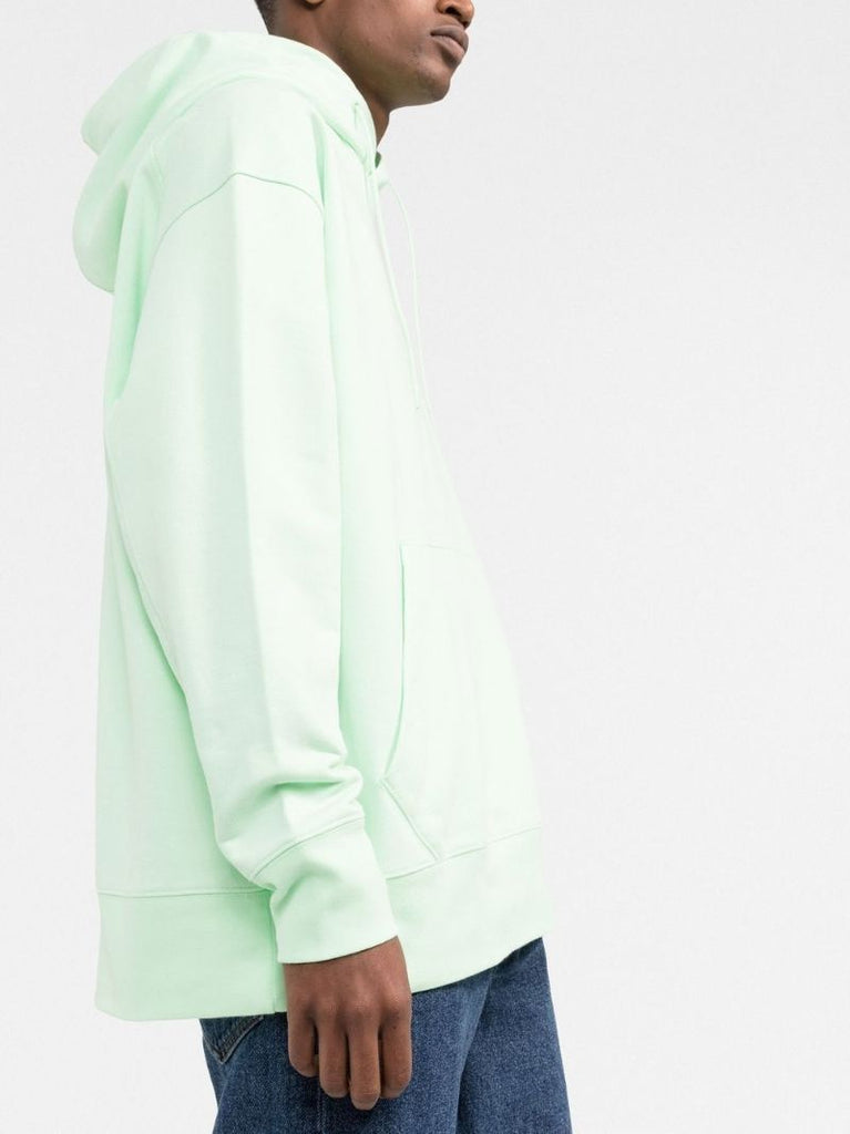 Green Drawstring Long-sleeve Cotton Hoodie