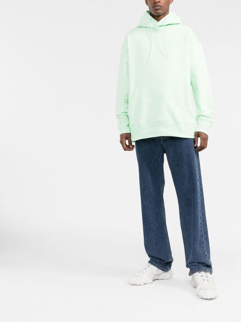 Green Drawstring Long-sleeve Cotton Hoodie