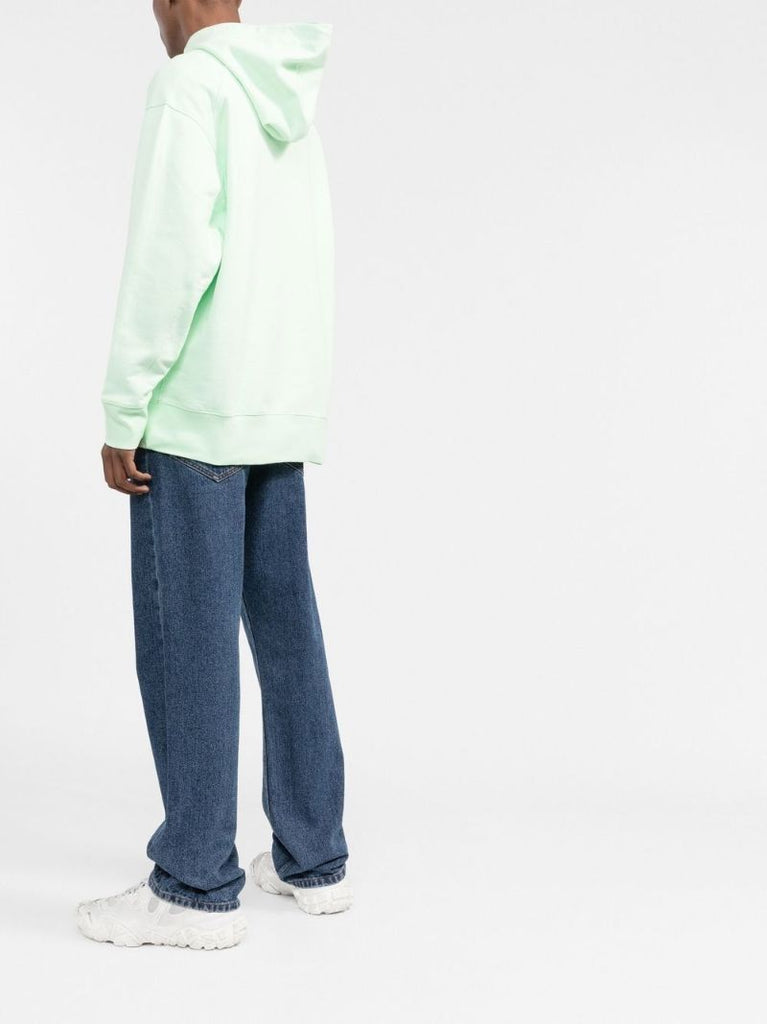 Green Drawstring Long-sleeve Cotton Hoodie