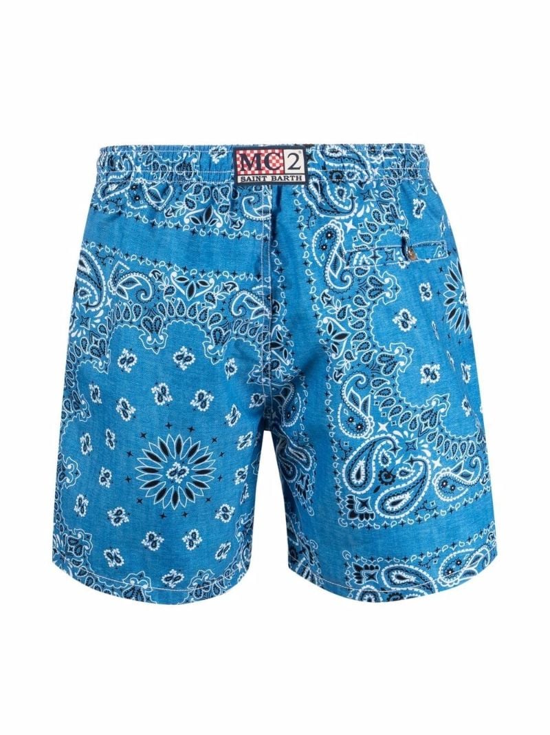 Blue Bandana Print Swim Shorts