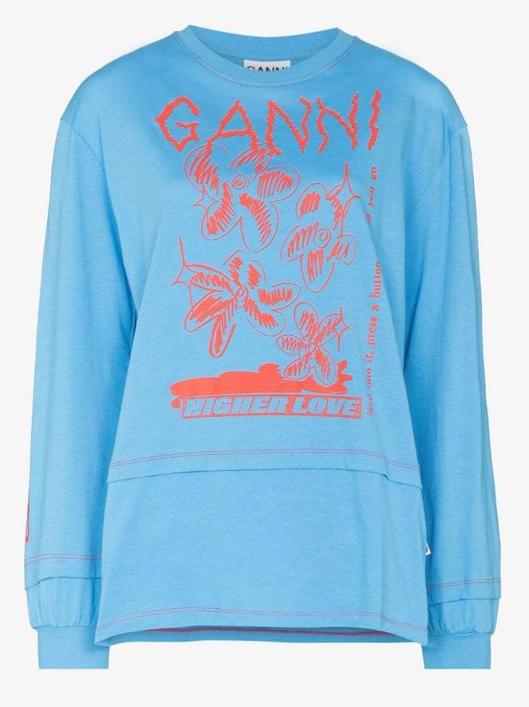Logo Print Organic Cotton Long Sleeve T-shirt