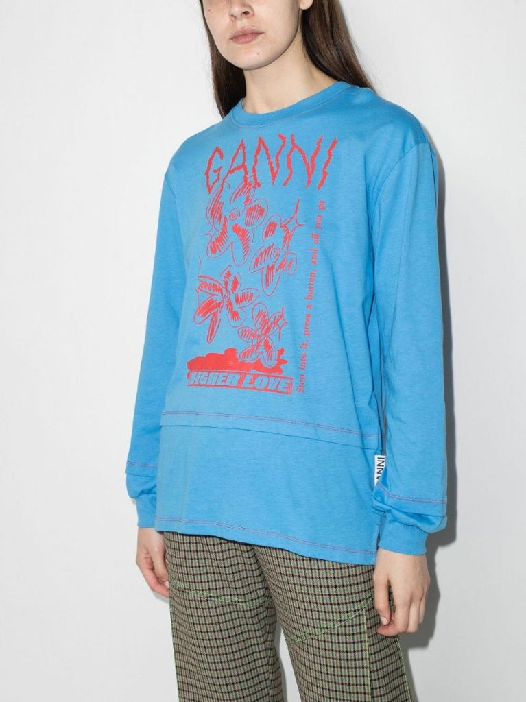 Logo Print Organic Cotton Long Sleeve T-shirt