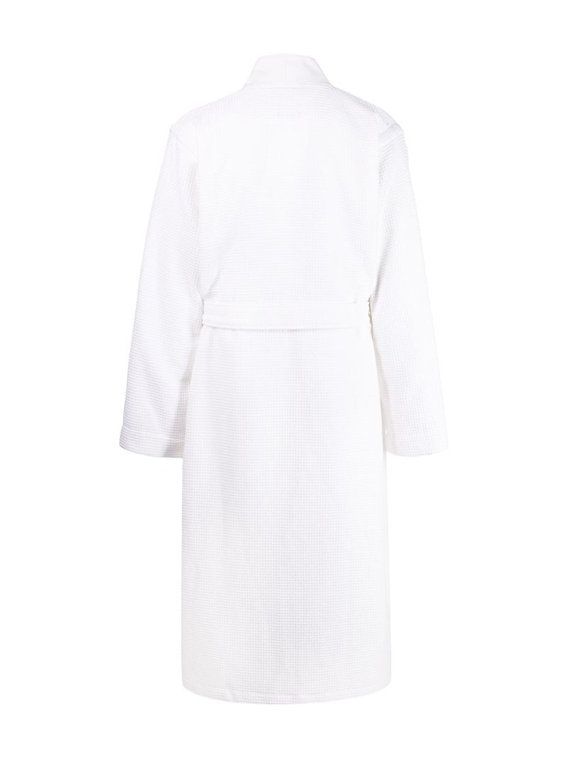 White Logo Waffle Robe