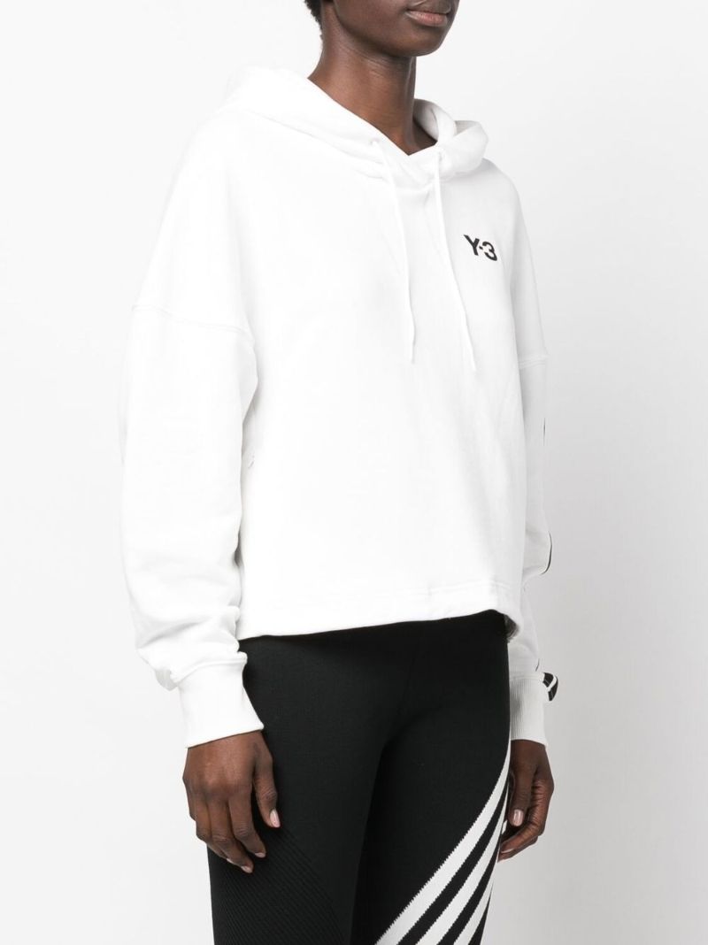 White Ch1 Logo Cotton Hoodie