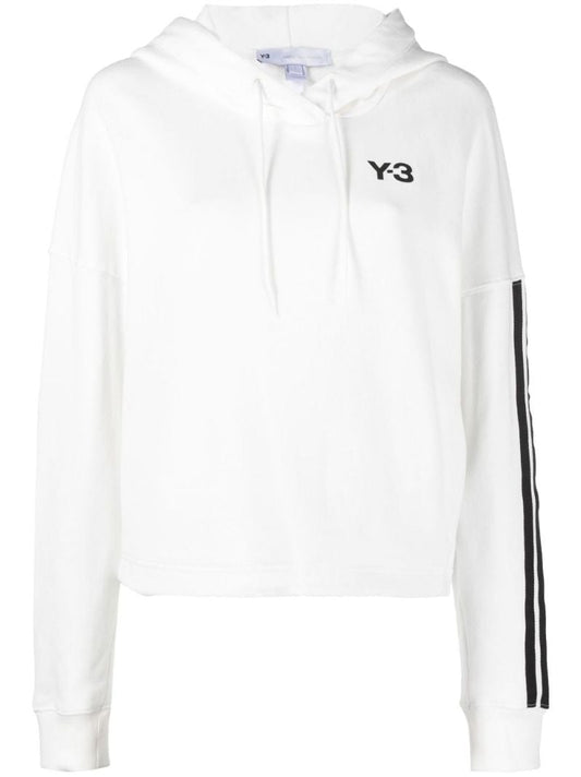 White Ch1 Logo Cotton Hoodie