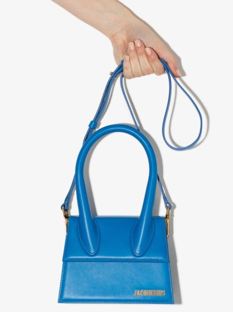 Blue Le Chiquito Moyen Leather Tote Bag