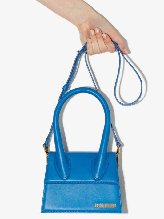 Blue Le Chiquito Moyen Leather Tote Bag