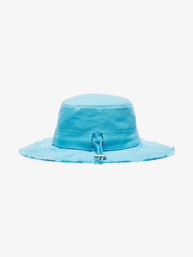 Blue Distressed Wide-brim Hat