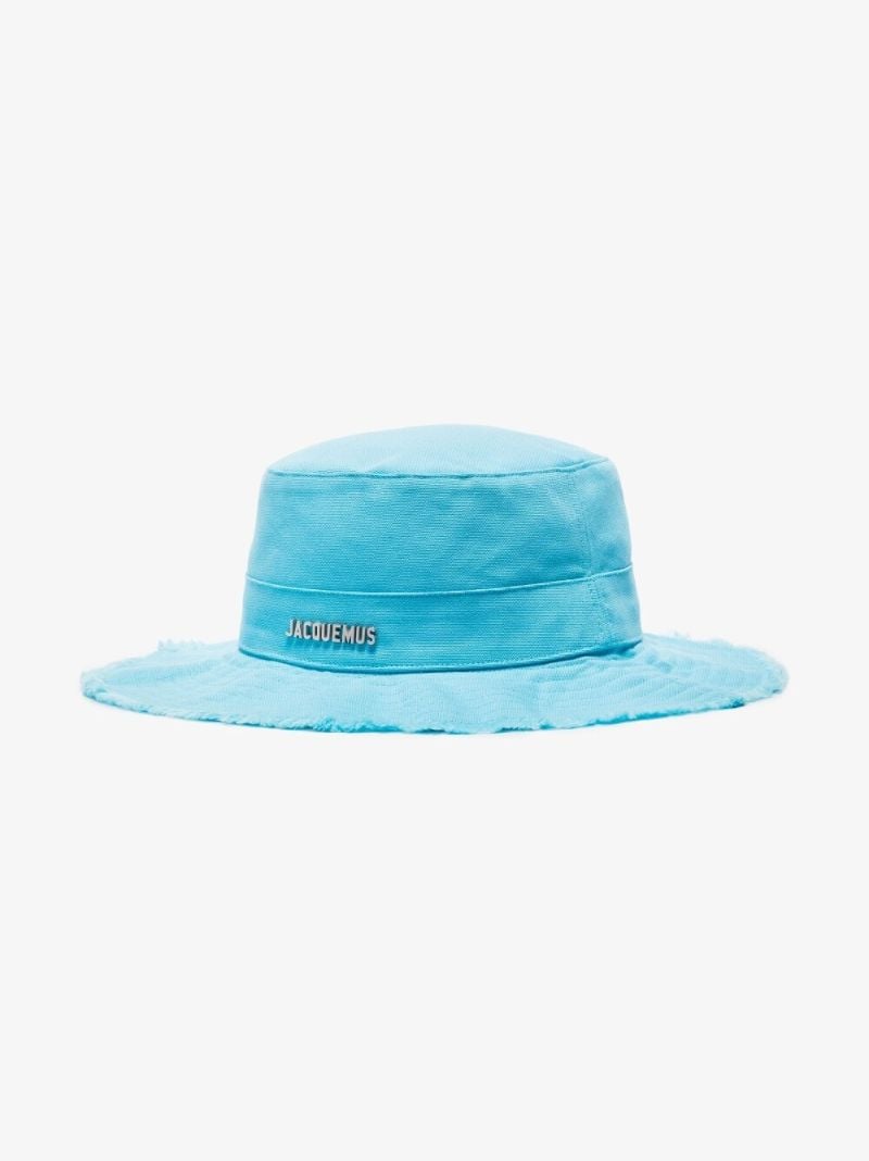 Blue Distressed Wide-brim Hat