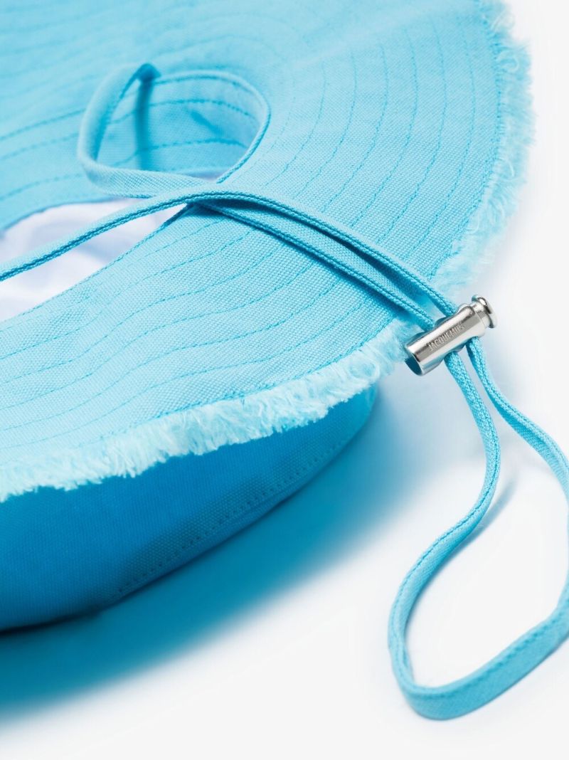 Blue Distressed Wide-brim Hat
