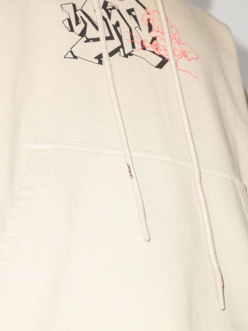 Neutral Graffiti Outline Skate Cotton Hoodie