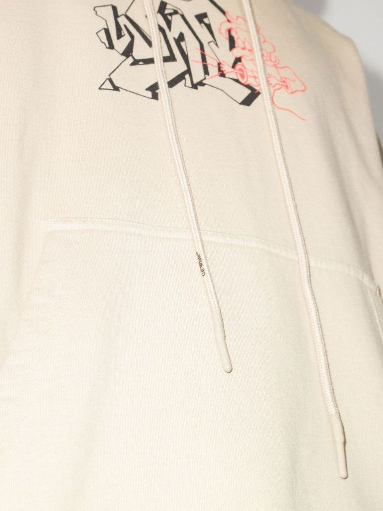 Neutral Graffiti Outline Skate Cotton Hoodie