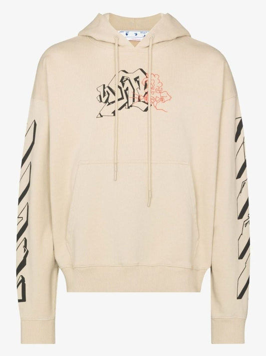 Neutral Graffiti Outline Skate Cotton Hoodie