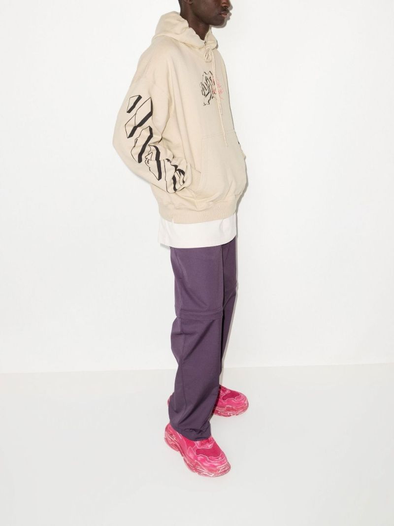 Neutral Graffiti Outline Skate Cotton Hoodie